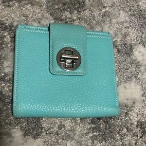 Authentic Tiffany & co compact leather wallet in the color aqua